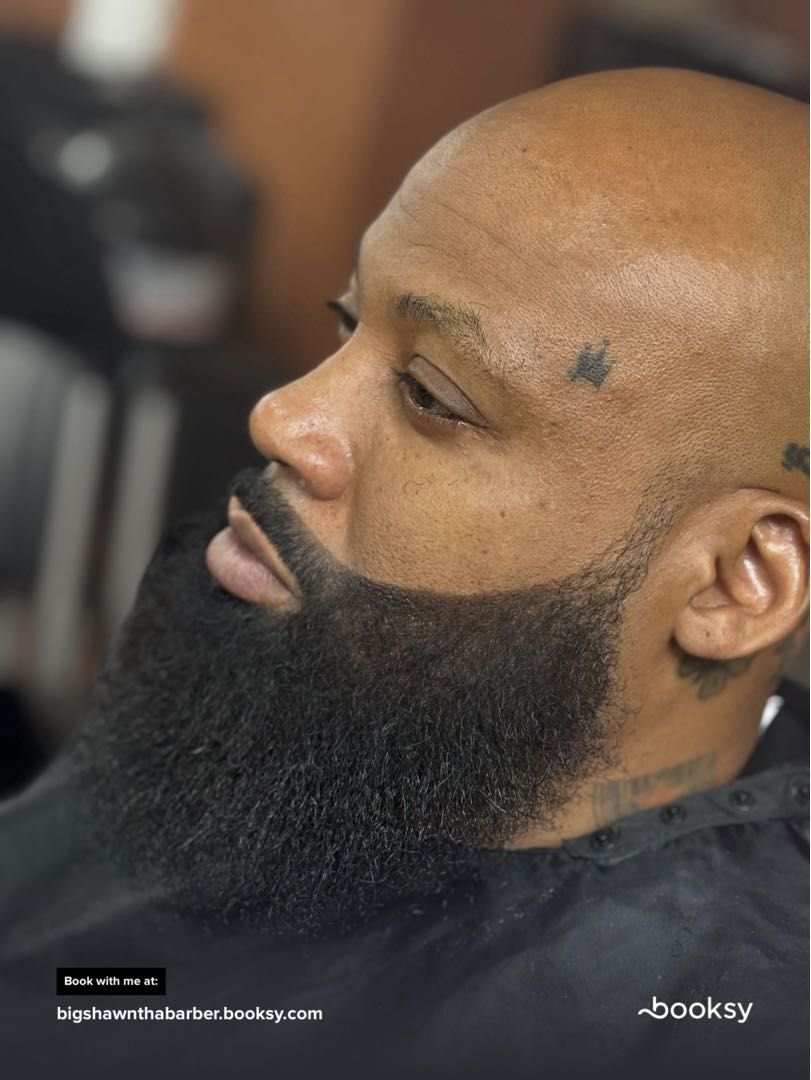 Full beard sculpt and line-up by Big Shawn — Rocky's Primetime Barbershop Atlanta