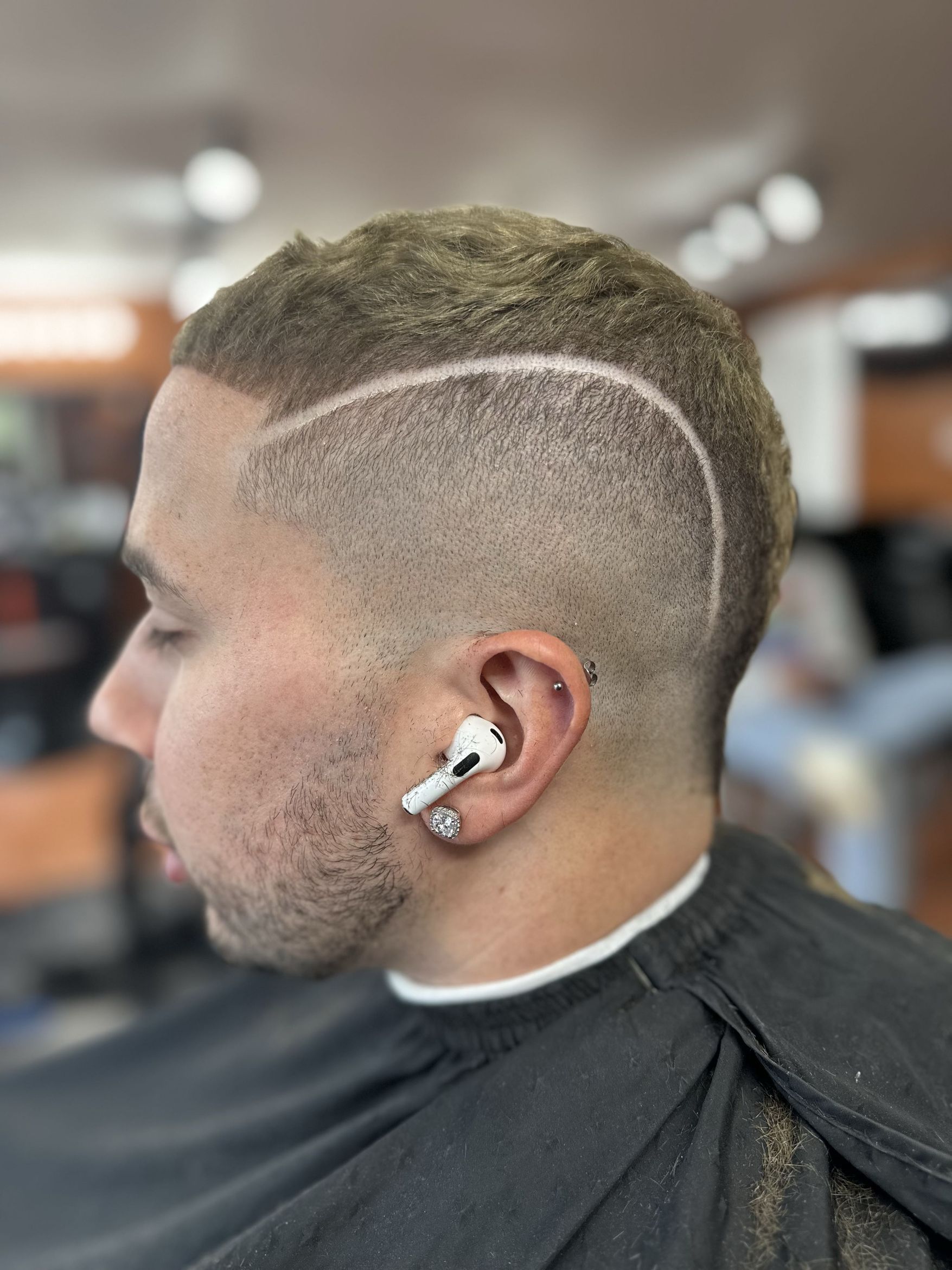 Hard part with high skin fade by MJ — Rocky's Primetime Barbershop Atlanta