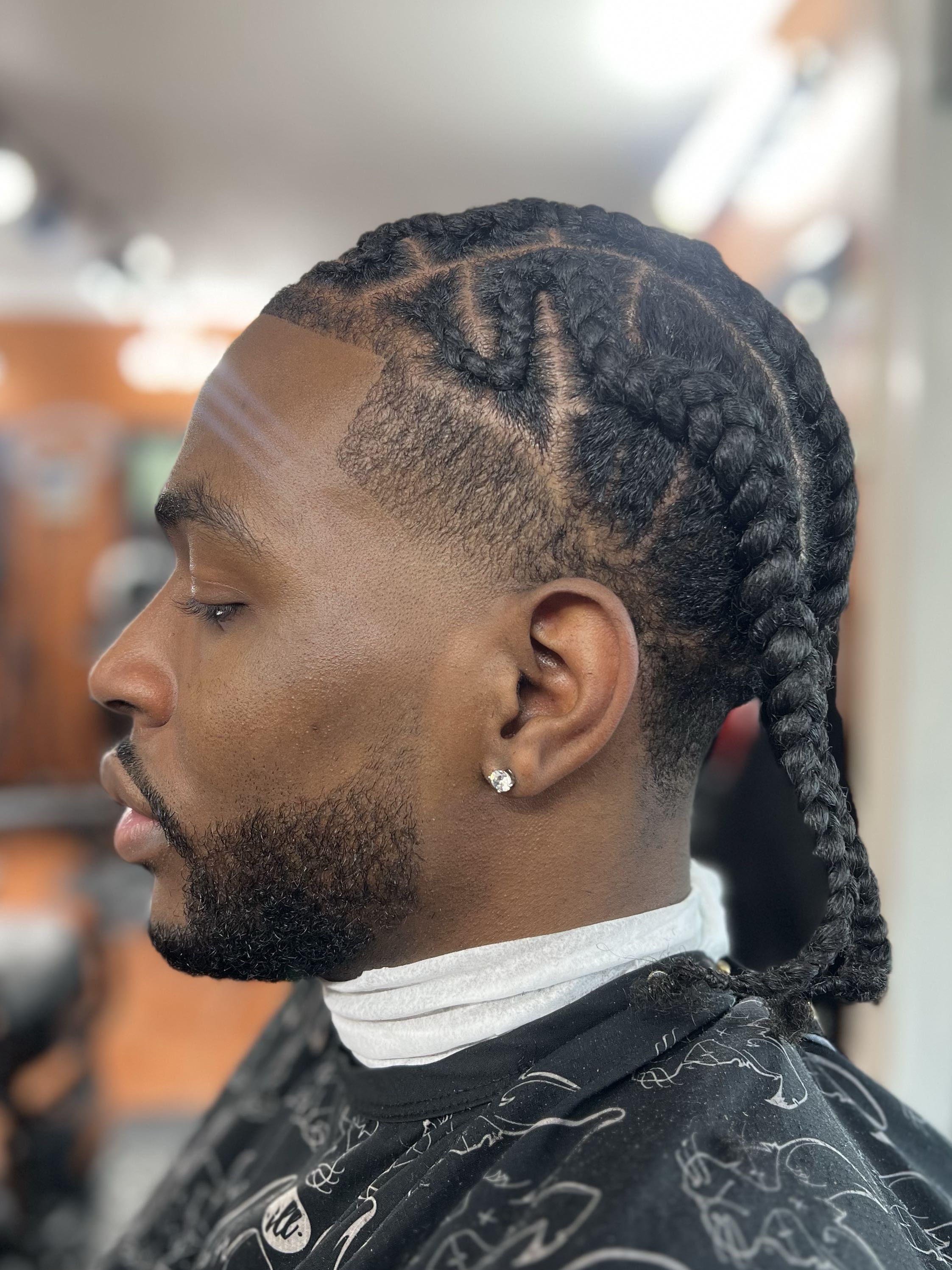 Braids with skin fade and lineup by Rich — Rocky's Primetime Barbershop Atlanta