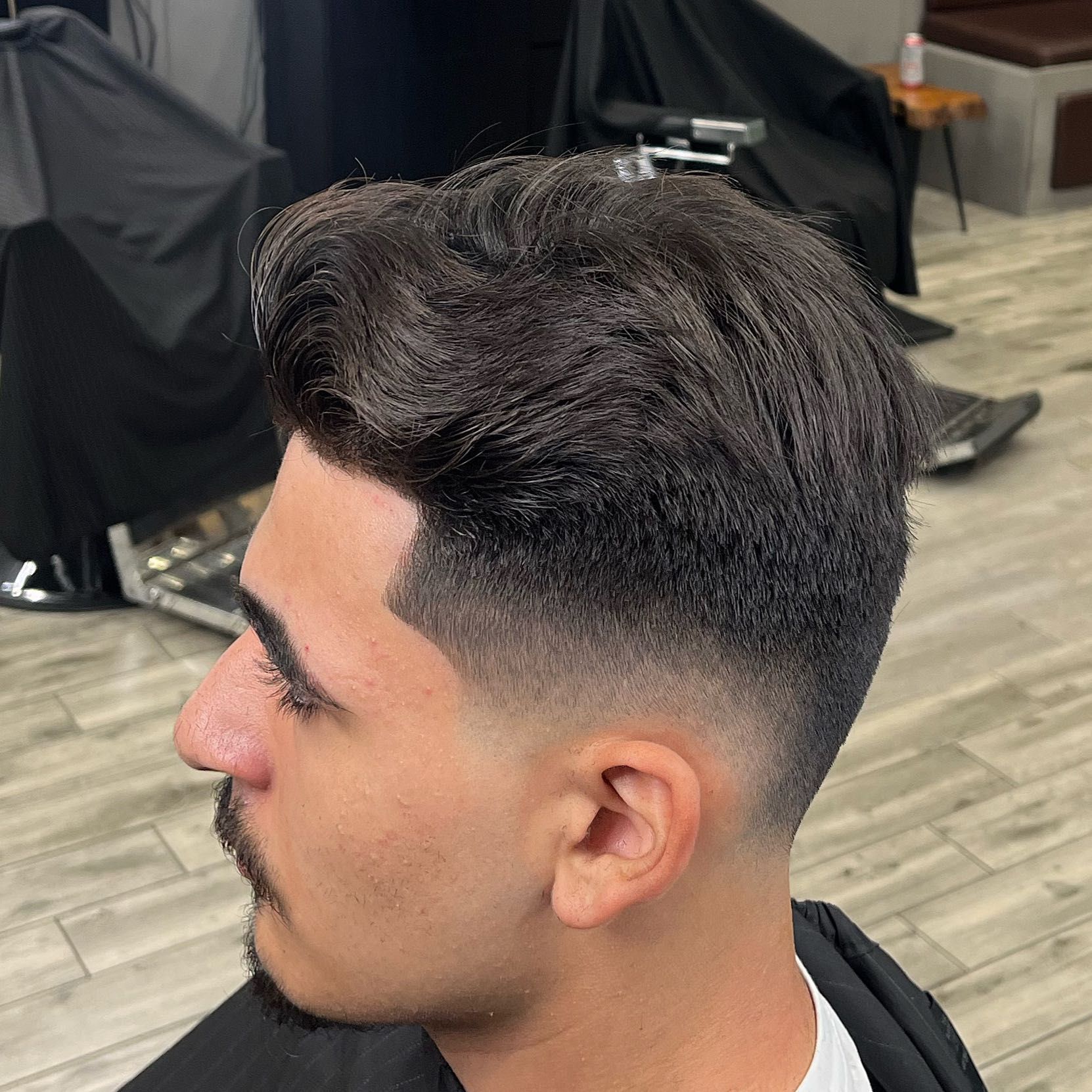 Voluminous textured top with drop fade by Ro_cutz — Rocky's Primetime Barbershop Atlanta